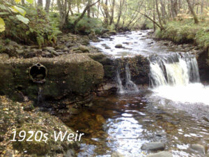 Weir and outlet pipe dating from the 1920s
